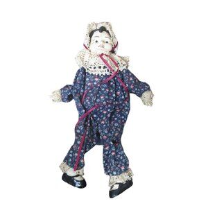 Ceramic Block Girl Block Doll - 10" tall - Very detailed face - Vintage